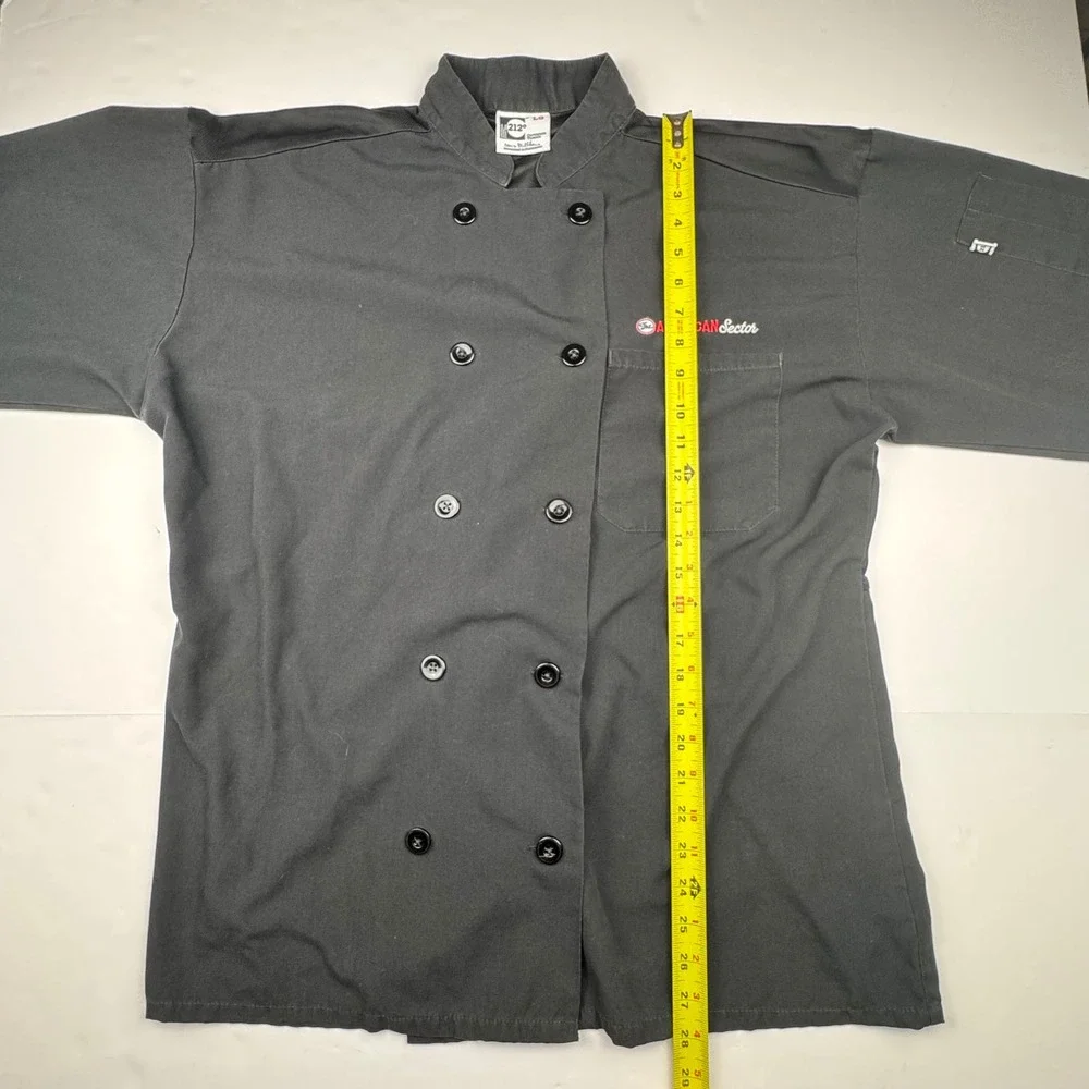 Uncommon Threads Mens Chef Coat Large Black Polyester Professional Kitchen Work
